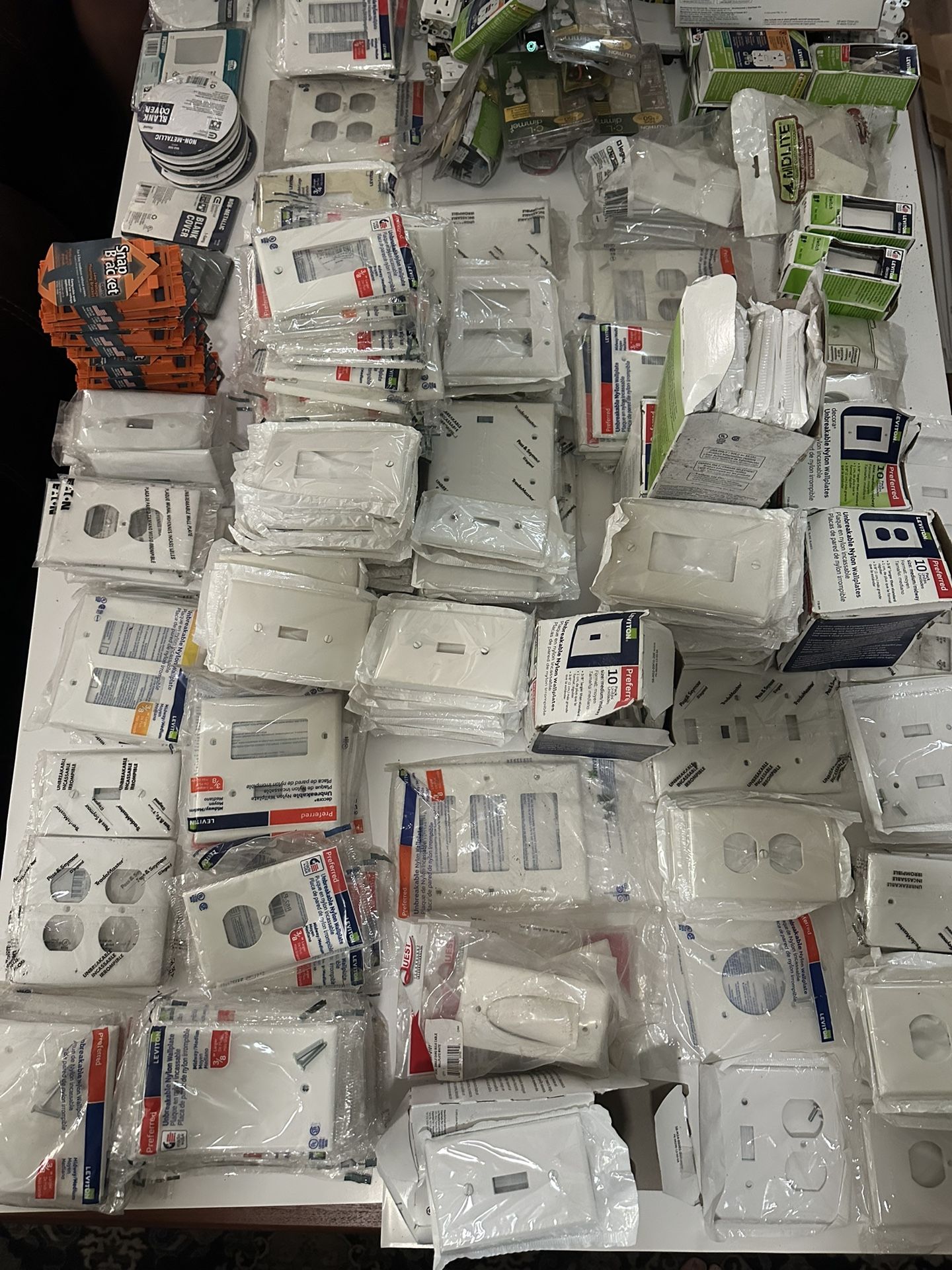 Electrical Outlets, Switches & Wall Plates – New – Leviton, Eaton, etc.