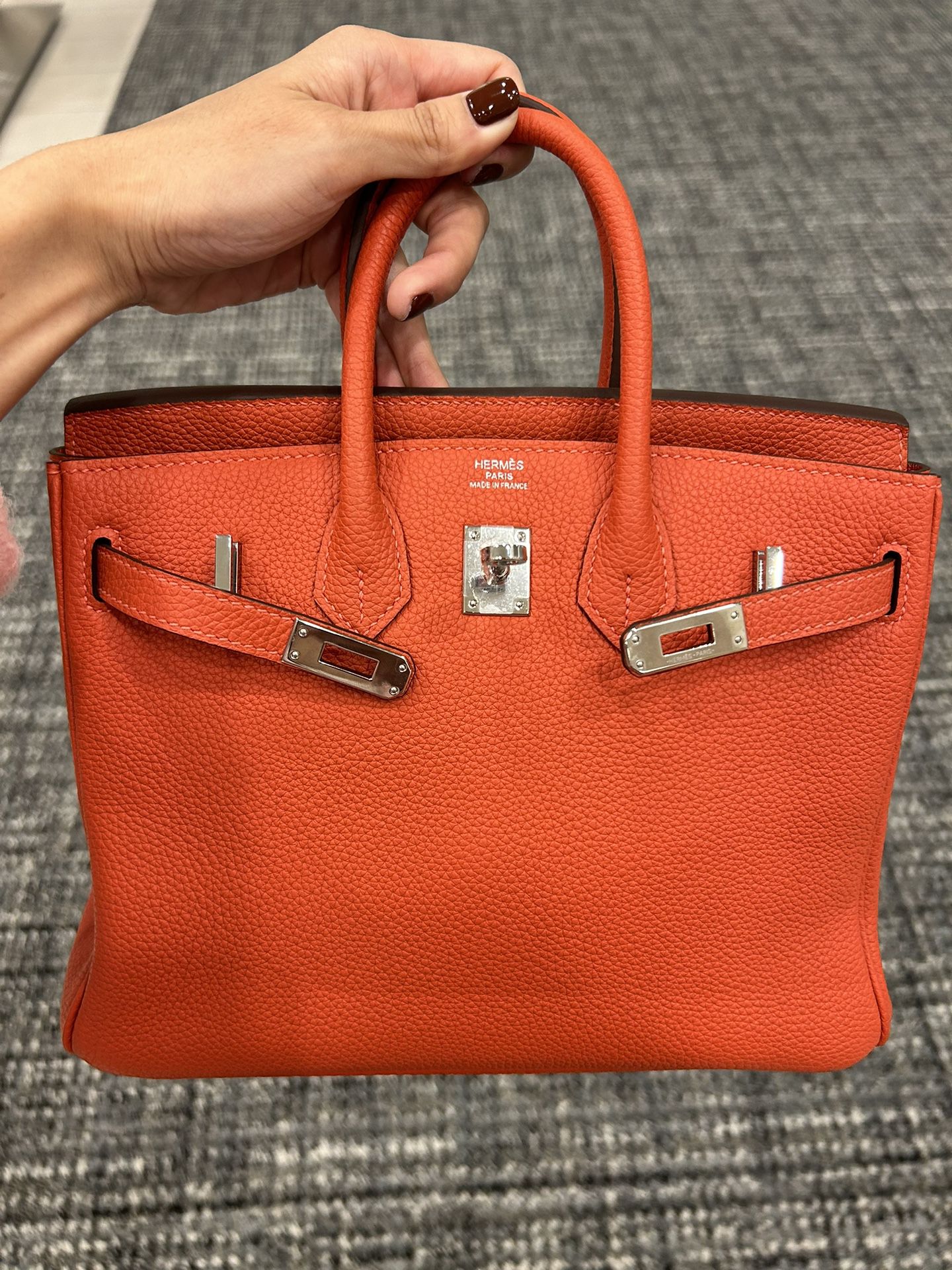 Hermes Birkin Bag 25 Size Red Color 