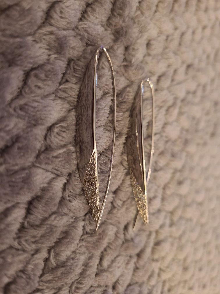 18K White Gold Plated Crawler Earrings