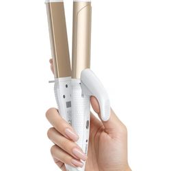 Europe Travel Curling Iron Mini: Dual Voltage Curling Iron for Traveling - Mini Travel Curling Irons 1 Inch with US Plug,Gold 450℉ for Thick/Coarse Sh