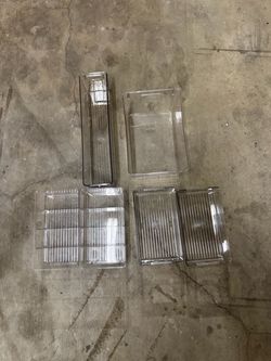 Clear Plastic Organizer Bins Set