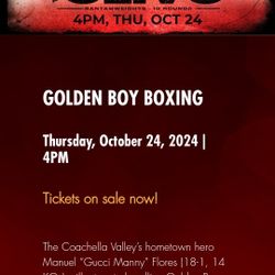 Golden Boy Boxing This Thursday 10/24/24