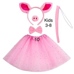 Pig Piggy Tutu Girls 3-8 Halloween Costume / Disfraz de Cerdo Niñas