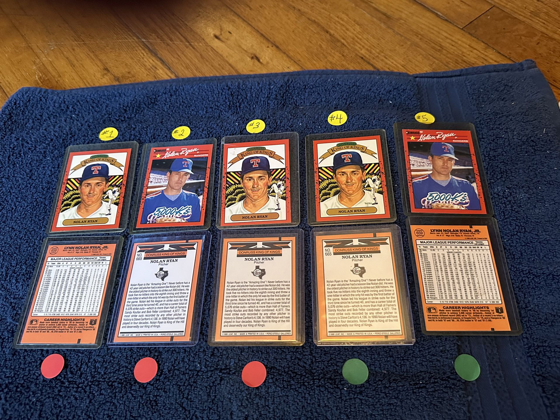 1990…..3 ERROR ..Baseball Cards.  Donruss Nolan Ryan