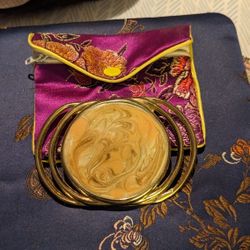 Adorable Kitty Cat With Alabaster Stone In Tummy And Alabaster Vtg Buckle 