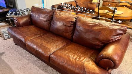 Name your price | REAL leather two-piece sofa/couch set.