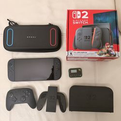 Full Nintendo Switch 2 Bundle – Console, Pro Controller, Dock, Case + Extras
