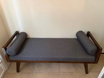Fire Sale! Mid-Century Modern Daybed Bench with Bolster Pillows