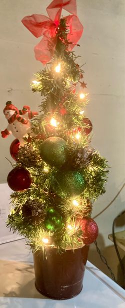Pre-Lit Tabletop Christmas Tree with Ornaments
