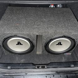2 12” JL Audio Subwoofers With Box!! Plug And Play!