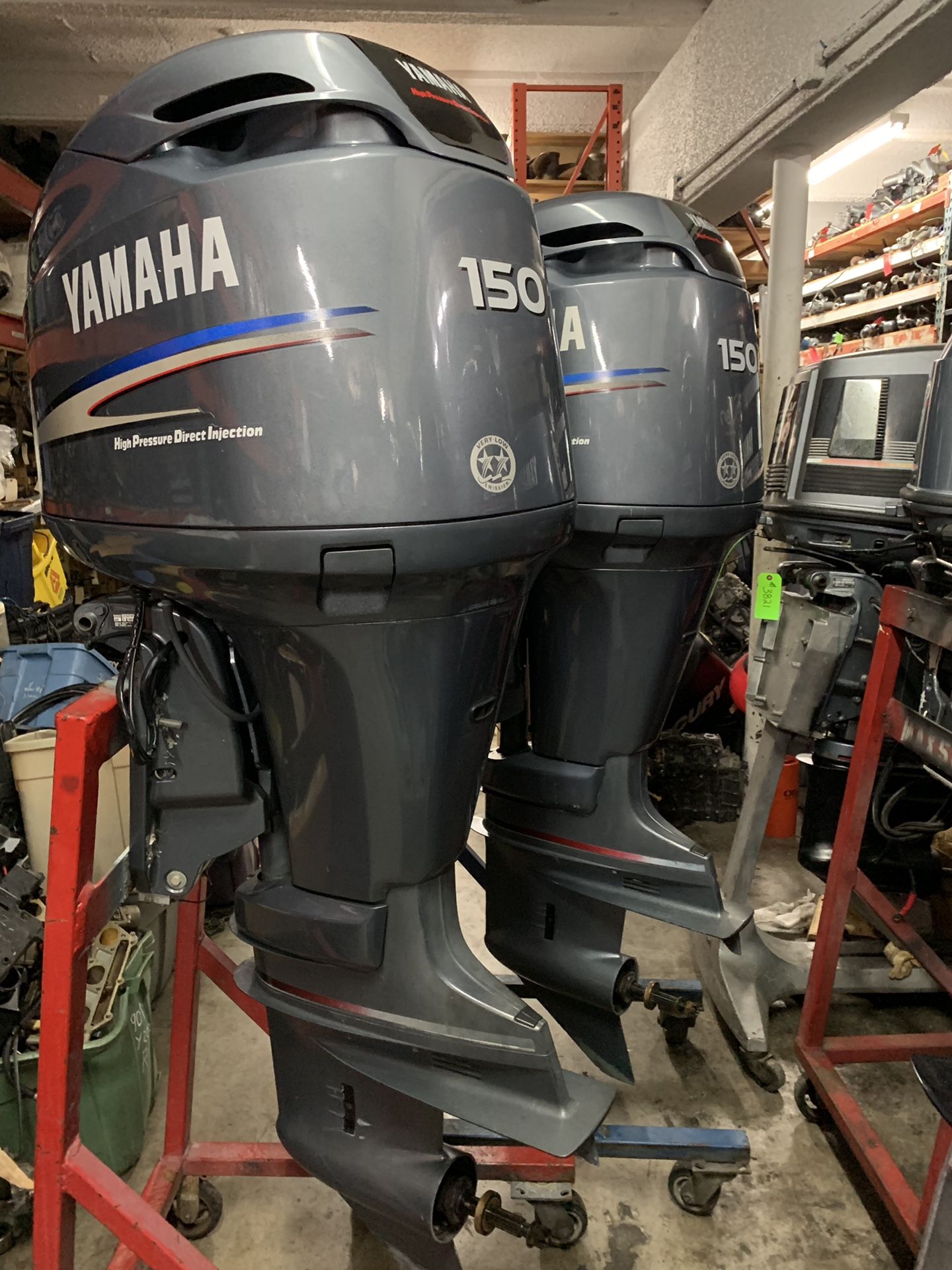 Pair Yamaha 150 hp outboard motor pair