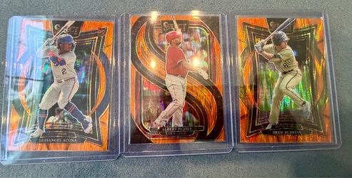 2025 Panini Select Orange Crackle Prizm Lot Luisangel Acuña RC Albert Pujols Drew Burress