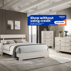 4pcs King Size Bedroom Set w. Mattress Included 