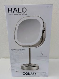 Conair HALO LED Double-Sided 1x/10x Magnification Rechargeable Mirror