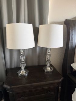 Pair of Crystal Ball Table Lamps