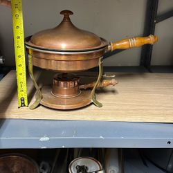 vintage copper and brass chafing dish