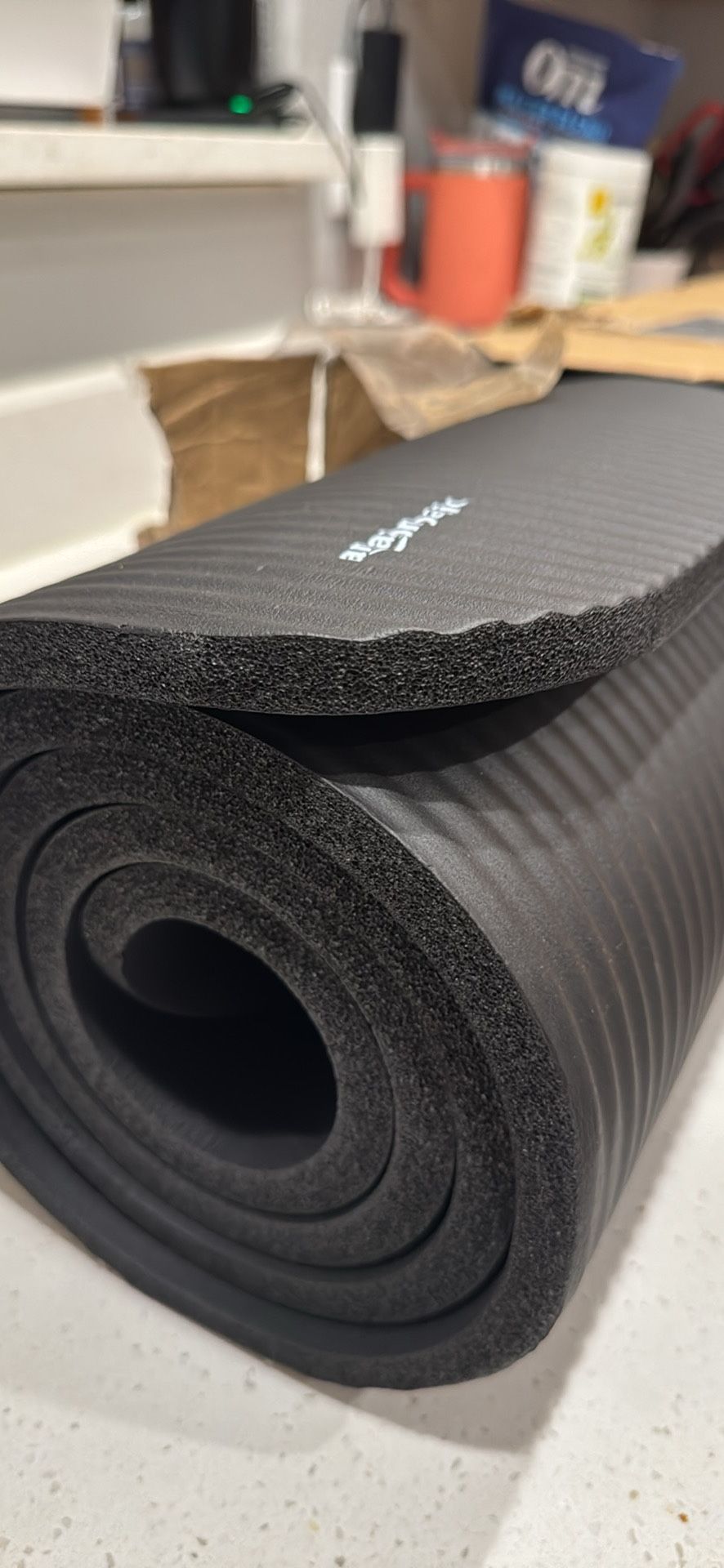 1/2 Inch Thick Yoga Mat Black