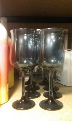 8 wine glasses