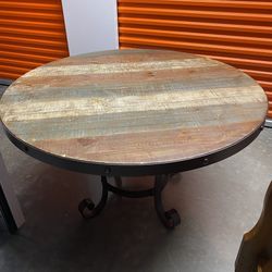 Rustic Multicolor Round Dining Table