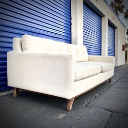 White Mid Century Modern Sofa