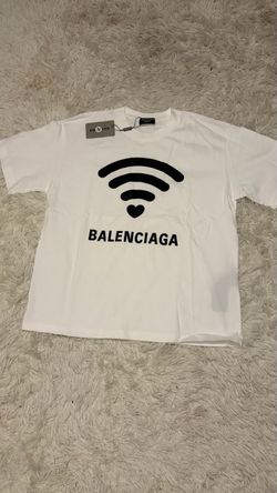 Balenciaga WiFi Heart Logo T-Shirt White