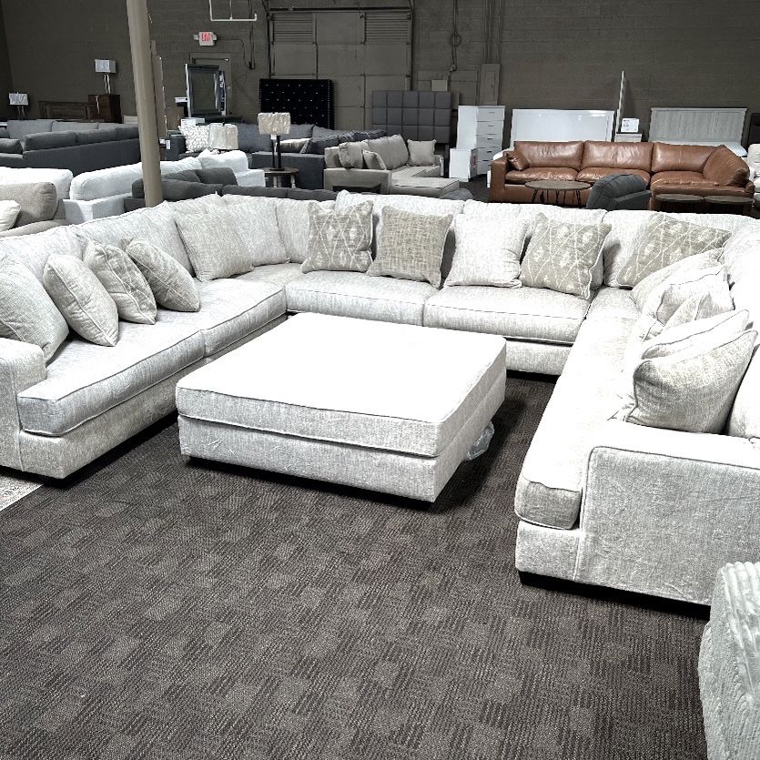 Huge Beige Tan Custom Sectional