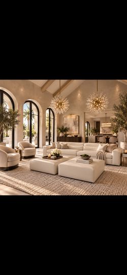 Artefacto 120” Leather Sofa + 2 Oversized Ottomans | Luxury Designer Contemporary