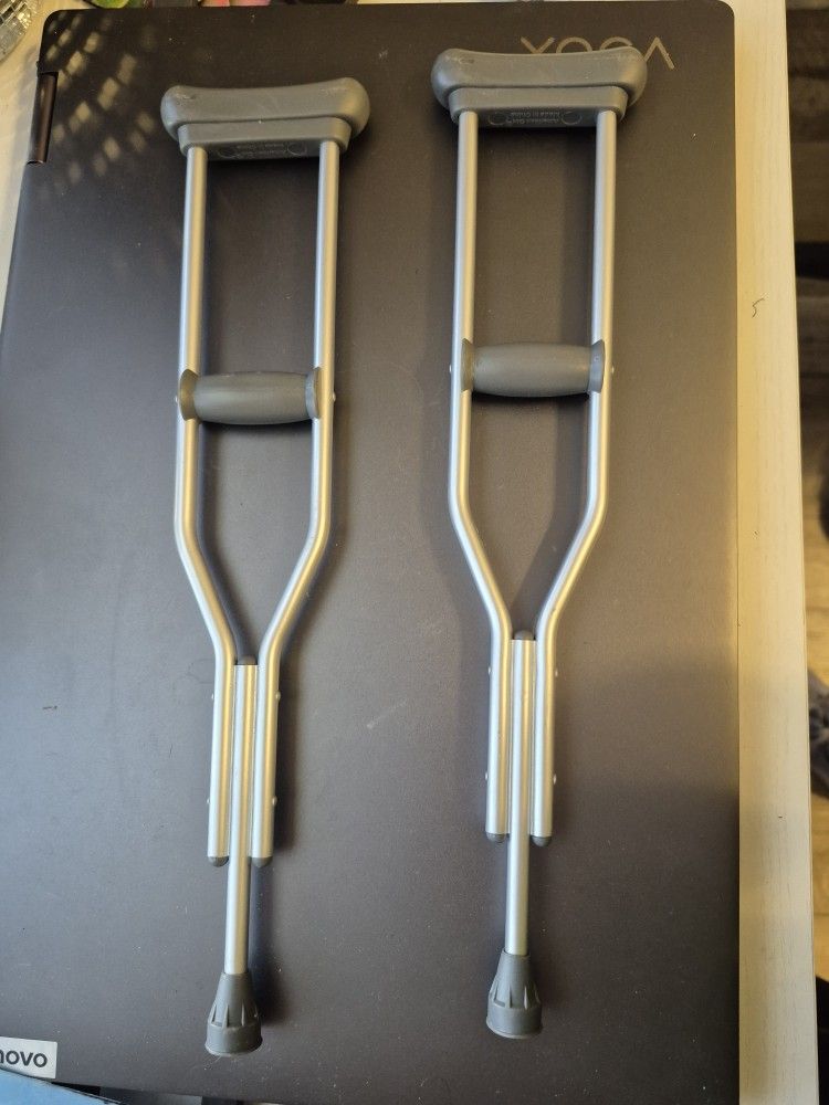 Grey and Silver Plastic 11 Inch Doll Crutches Doll Accessories