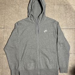 Gray Nike zip up hoodie