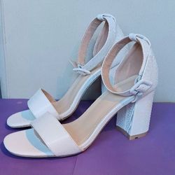 SIZE 5.5 White 3 inch Heel Shoes