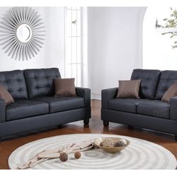 Black Sofa And Love Seat Set