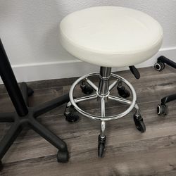 Leather Rolling Stool