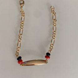 Pulsera Para Mal De Ojo Para Bebe O Niñas En Baño De oro