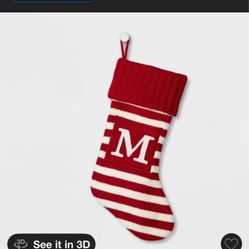 Red And White Knit Christmas Stockings 