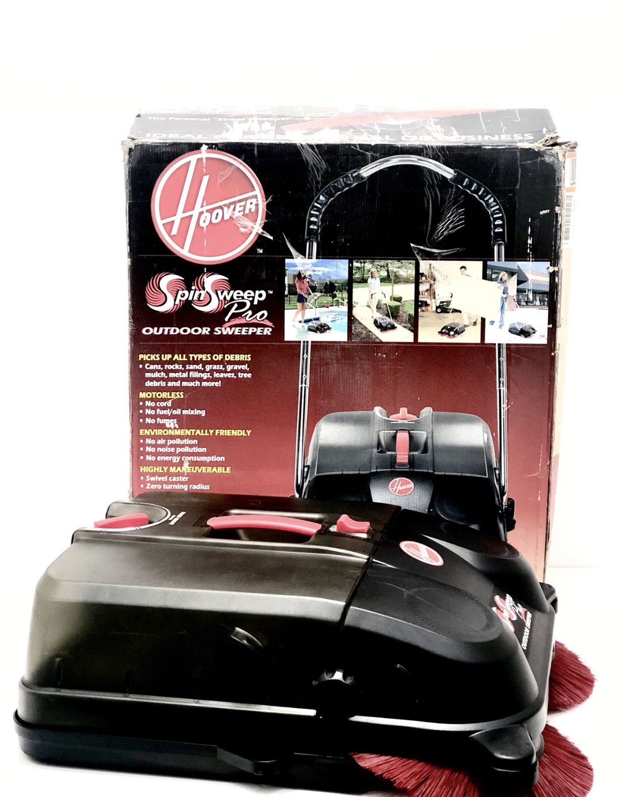 Hoover Commercial L1405 SpinSweep Pro Black Outdoor Sweeper