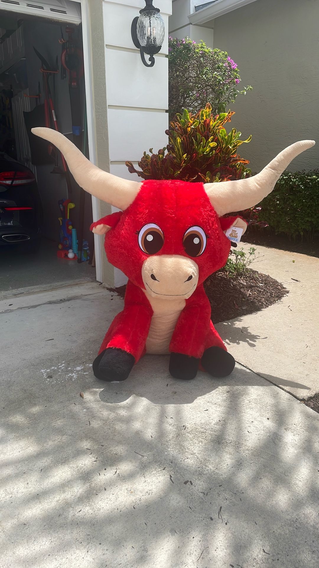 Large Red Bull Stuffed Animal