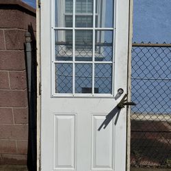   door w/ glass grid — good condition — $80 OBO
