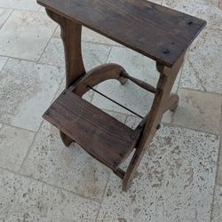 Antique Folding  Sturdy Oak 2 Step Stool
