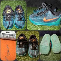 Nike KD 5C (TD) Blue Lagoon/Bright Citrus toddler sneakers