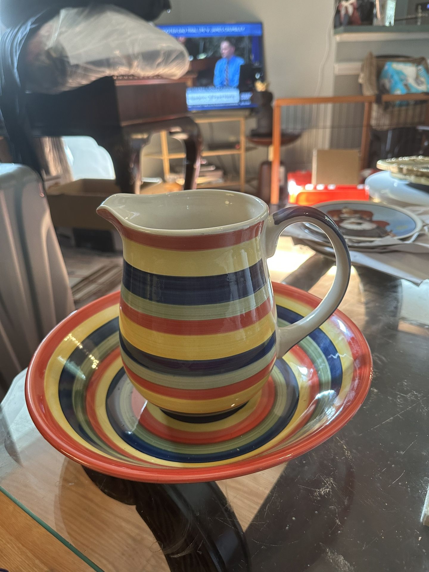 Vintage swirl Stripe Stoneware