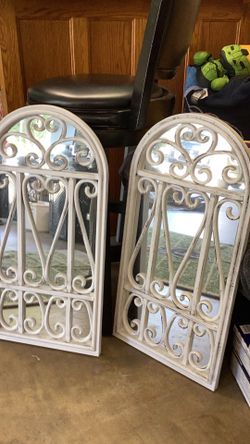 2 rustic style Windows’s mirrors hard plastic 28 x 14  each panel