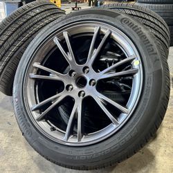 4x NEW OEM 2025 Tesla Model Y Wheels Gemini Charcoal Rims Continental Tires 100%