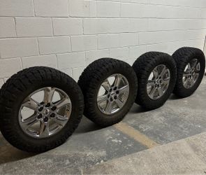 Factory F-150 Chrome 18” Wheels with Nitto Ridge Grappler Tires