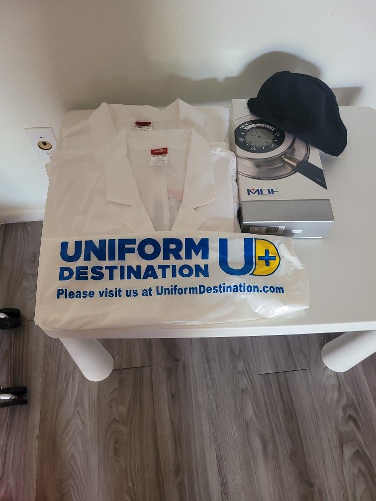 Two Size Large White Doctor Lab Coats