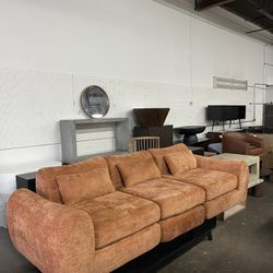 102" Cloud Sofa, 4-in-1 Folding Sofa Bed, Floor-Standing Boneless, Orange