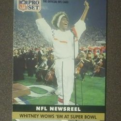1991 Pro Set Whitney Houston Super Bowl XXV National Anthem Football Card #350 Vintage Collectible Sports NFL Newsreel