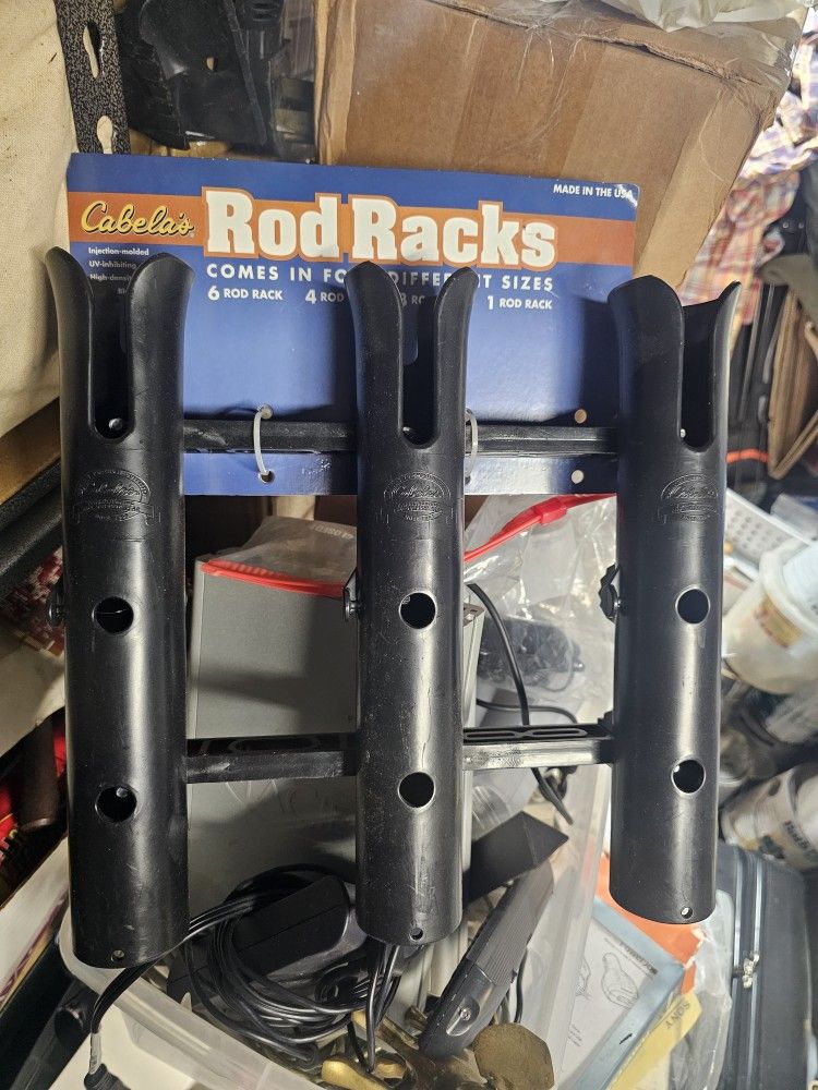 Cabela's Fishing Rod Rack Multiple Mounting Options Black, New