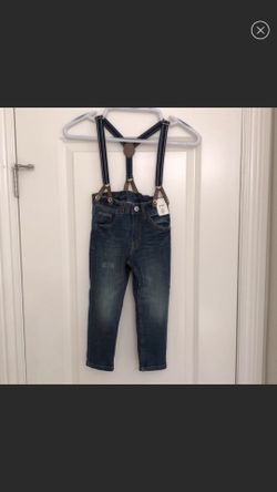 H&M Tapered Toddler Jeans - Size 2-3Y (NWT) Never used - Removable Suspenders