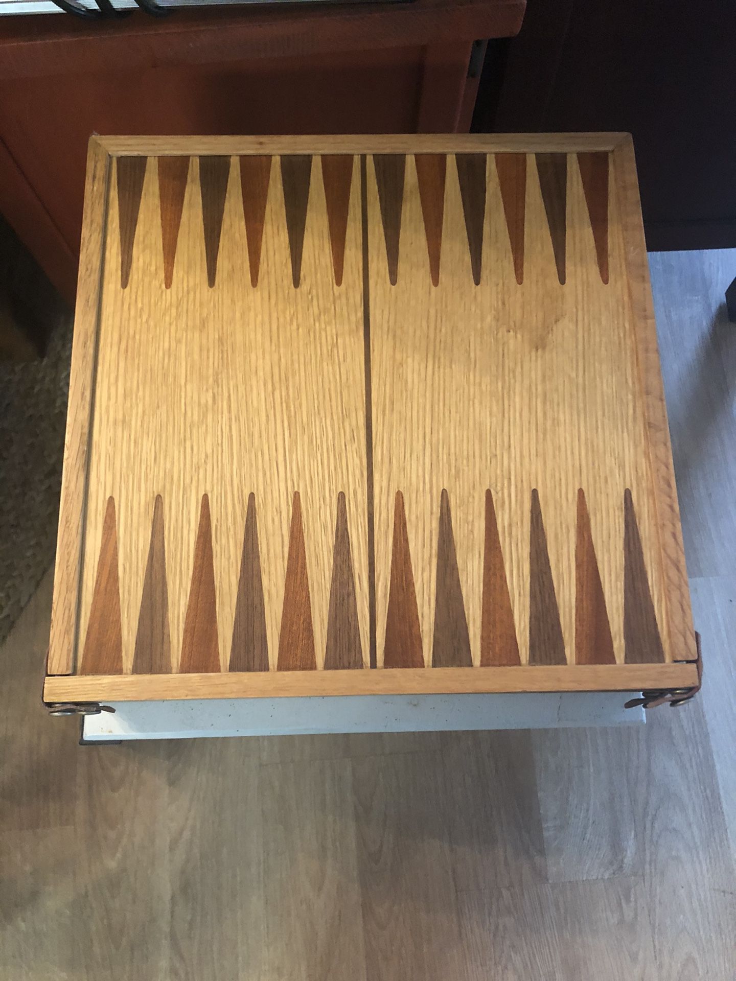 Vintage backgammon checkers and poker set