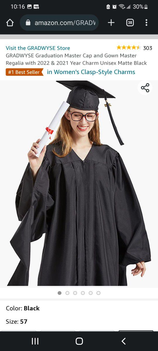 Black Masters Gown With Hat